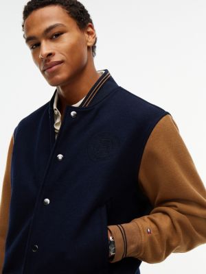 Мужская куртка Tommy Hilfiger Wool-Blend Varsity, цвет: Тёмно-синий — фото 3