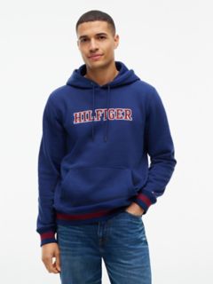 Embroidered Hilfiger Logo Hoodie — Preppy Navy 1