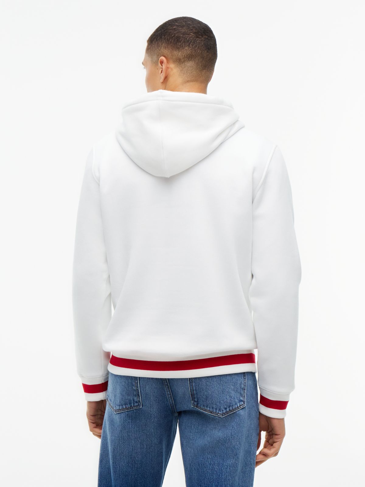 Embroidered Hilfiger Logo Hoodie — White