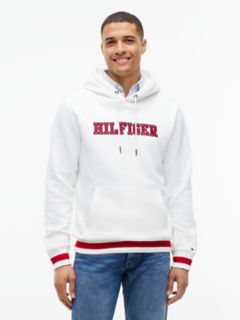 Embroidered Hilfiger Logo Hoodie — White 1