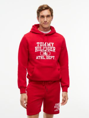 Athletic Department Logo Hoodie, Medium Red