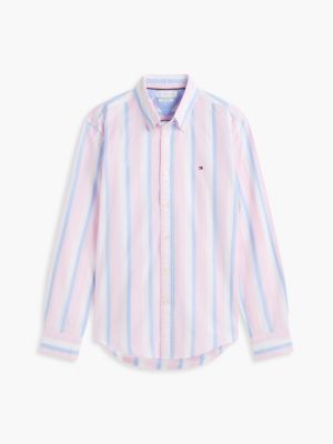 Мужские рубашки Tommy Hilfiger Regular Fit Striped Oxford Shirt — фото 5