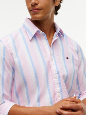Мужские рубашки Tommy Hilfiger Regular Fit Striped Oxford Shirt — фото 3