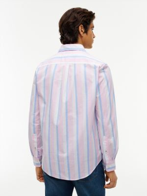 Мужские рубашки Tommy Hilfiger Regular Fit Striped Oxford Shirt — фото 4