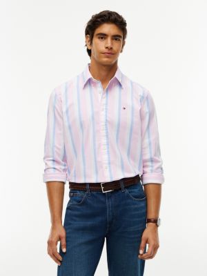 Regular Fit Striped Oxford Shirt, Classic Pink
