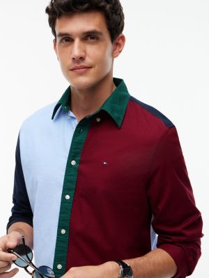 Мужская рубашка Tommy Hilfiger Regular Fit Colorblock Oxford, цвет: Разноцветный — фото 3