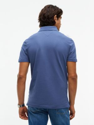 Мужское поло Tommy Hilfiger Regular Fit Hilfiger Varsity Logo Polo, цвет: Выцветший индиго — фото 4
