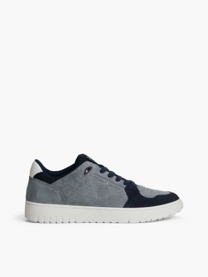 Mixed-Media Court Sneaker, Overcast Grey