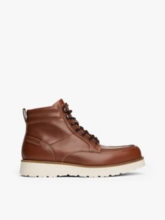 Leather Lace-Up Boot — Winter Cognac 1
