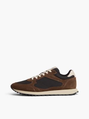 Мужские кроссовки Tommy Hilfiger Suede Mix Runner, цвет: Чёрный / Коричневый — фото 7