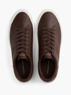 Tommy Logo Leather Sneaker — Cocoa 3