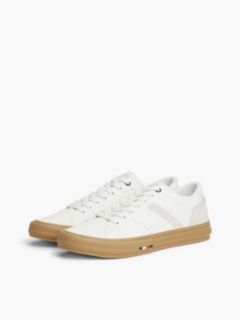 Tommy Logo Leather Sneaker — Ecru 2