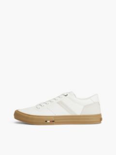 Tommy Logo Leather Sneaker — Ecru 7