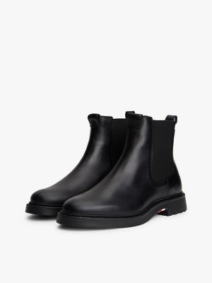 Мужские ботинки Tommy Hilfiger Leather Chelsea, цвет: Чёрный — фото 2