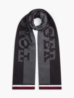 Intarsia Tommy Logo Scarf — Black/Multi 1