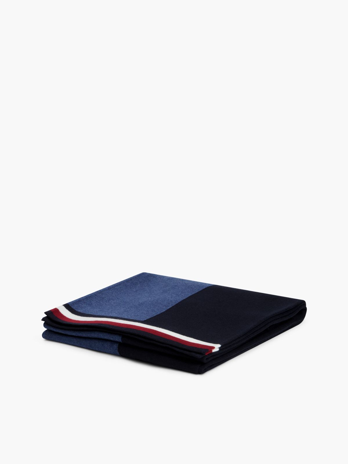 Intarsia Tommy Logo Scarf — Navy Blue/Multi