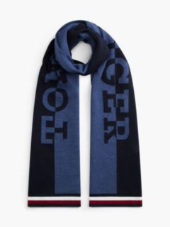 Intarsia Tommy Logo Scarf — Navy Blue/Multi 1