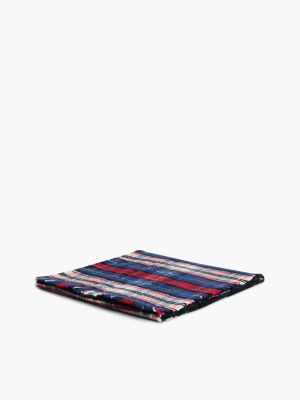 Мужской шарф Tommy Hilfiger Half & Half Tartan, цвет: Тёмно-синий / Разноцветный — фото 3