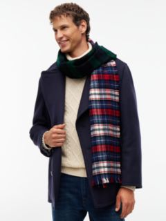 Half & Half Tartan Scarf — Navy Blue/Multi 4