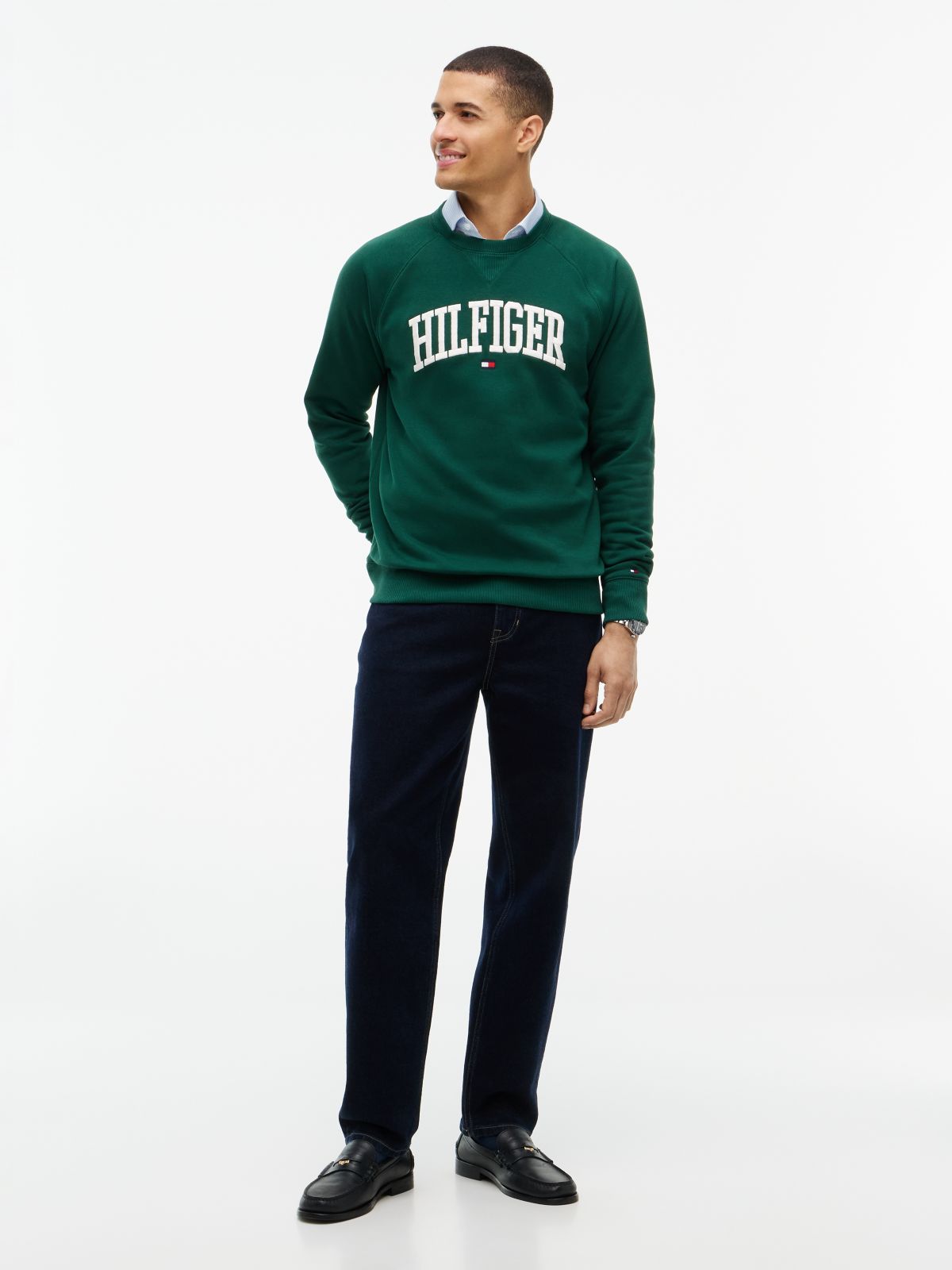 Varsity Hilfiger Logo Raglan Sweatshirt — Ornamental Green