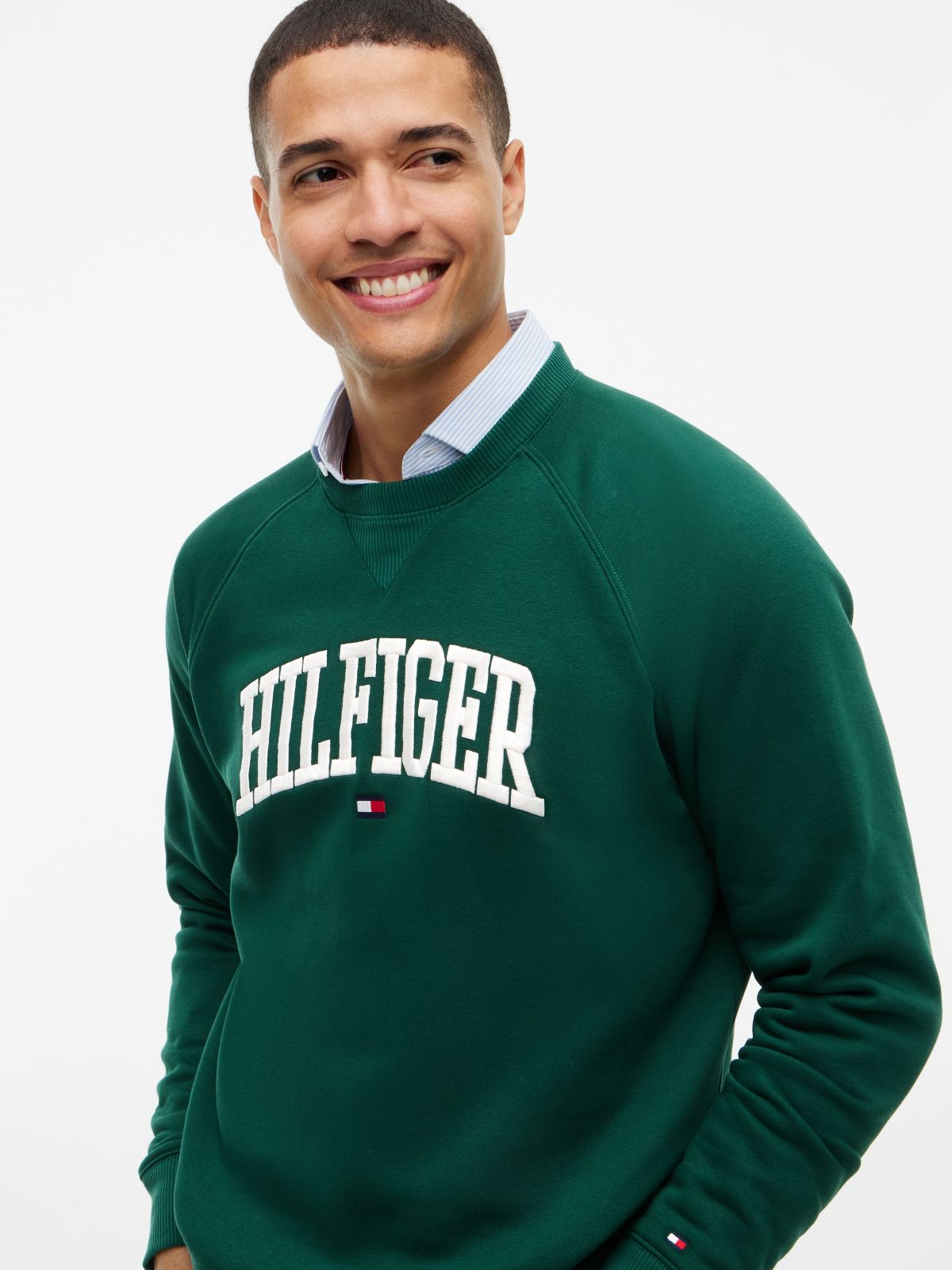 Varsity Hilfiger Logo Raglan Sweatshirt — Ornamental Green