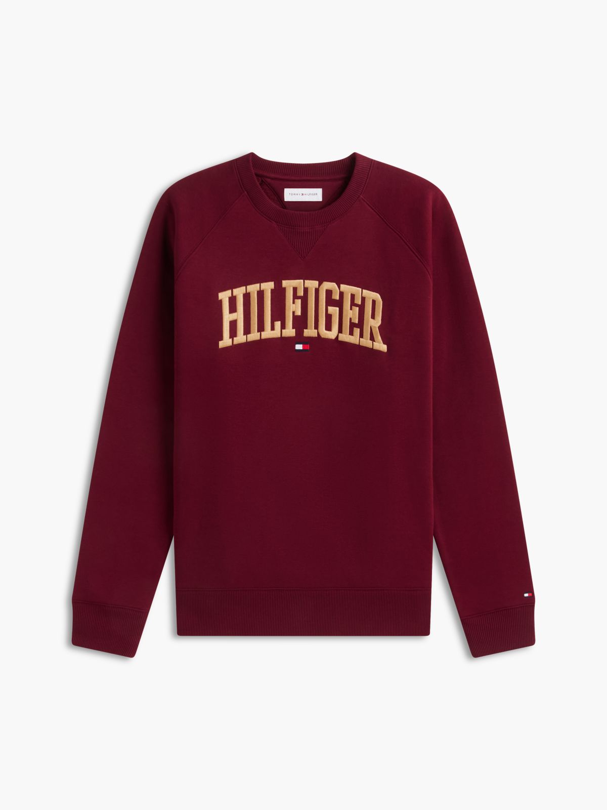 Varsity Hilfiger Logo Raglan Sweatshirt — Burgundy