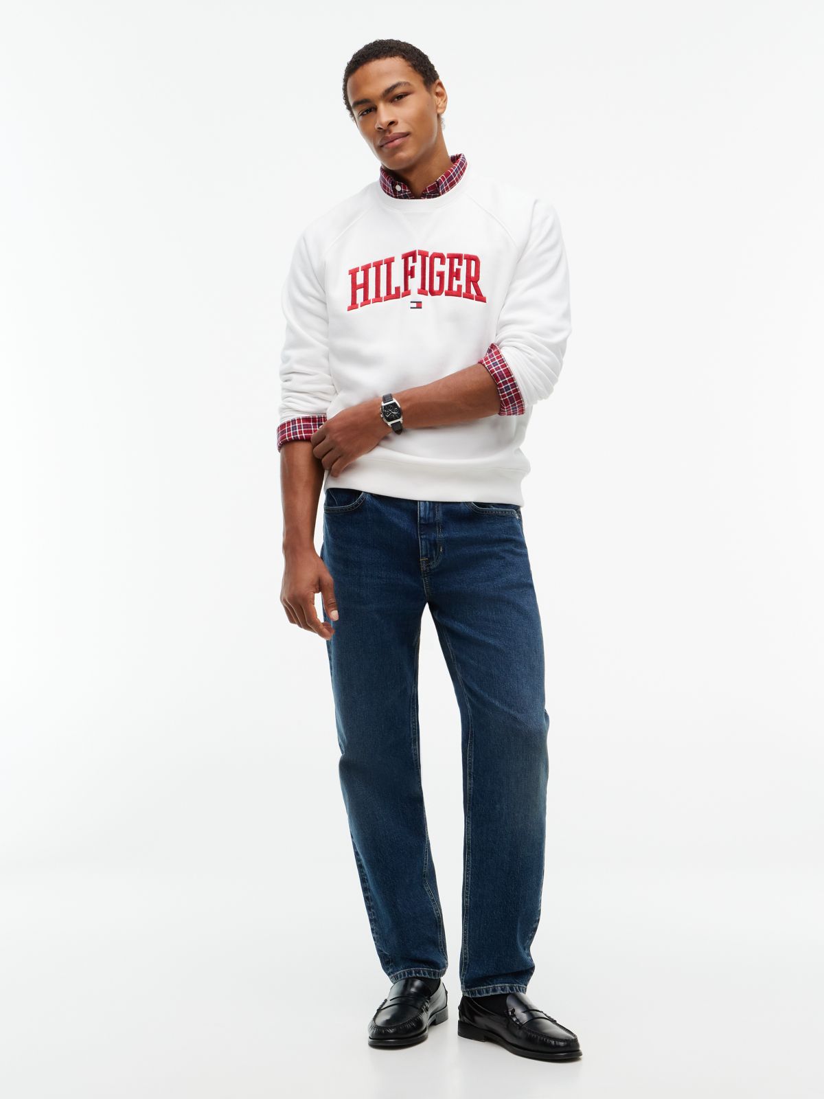 Varsity Hilfiger Logo Raglan Sweatshirt — Ecru