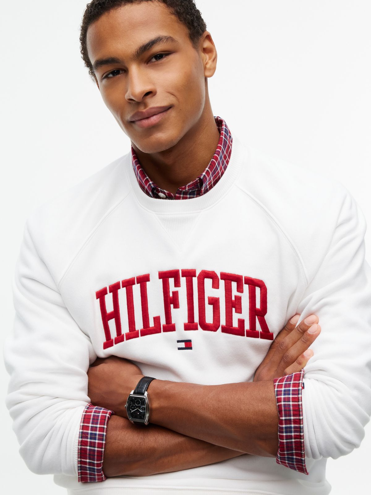 Varsity Hilfiger Logo Raglan Sweatshirt — Ecru