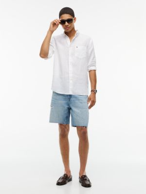 Tommy Hilfiger Men's Distressed Straight Denim Short - Light Wash Denim - 32