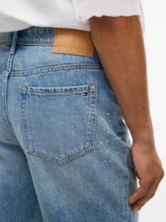 Distressed Straight Denim Short — Light Wash Denim 4