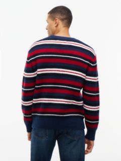 Striped Shaker Knit Sweater — Carbon Navy 4