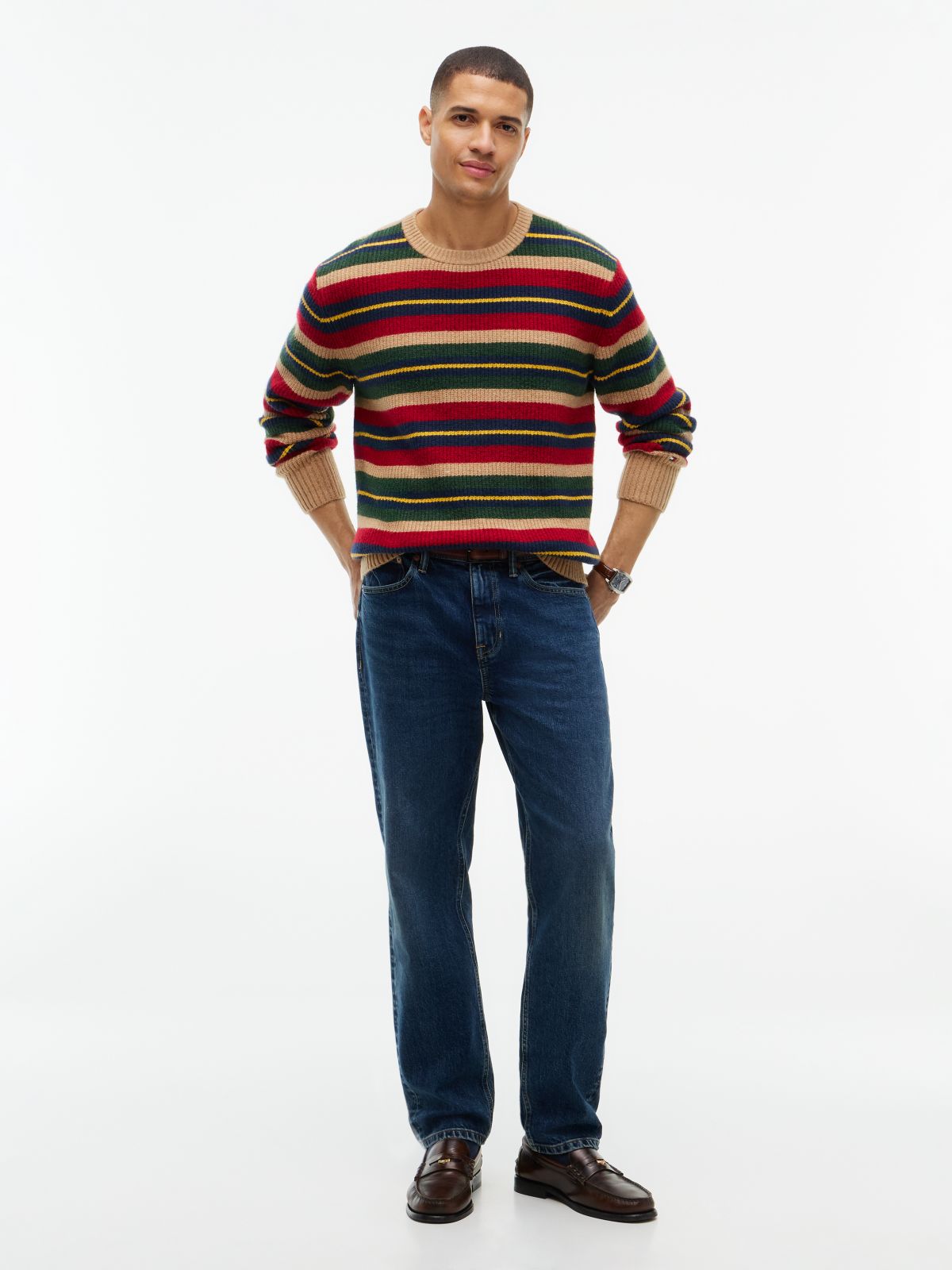 Striped Shaker Knit Sweater — Safari Canvas
