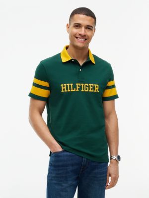 Regular Fit Varsity Stripe Logo Polo, Ornamental Green