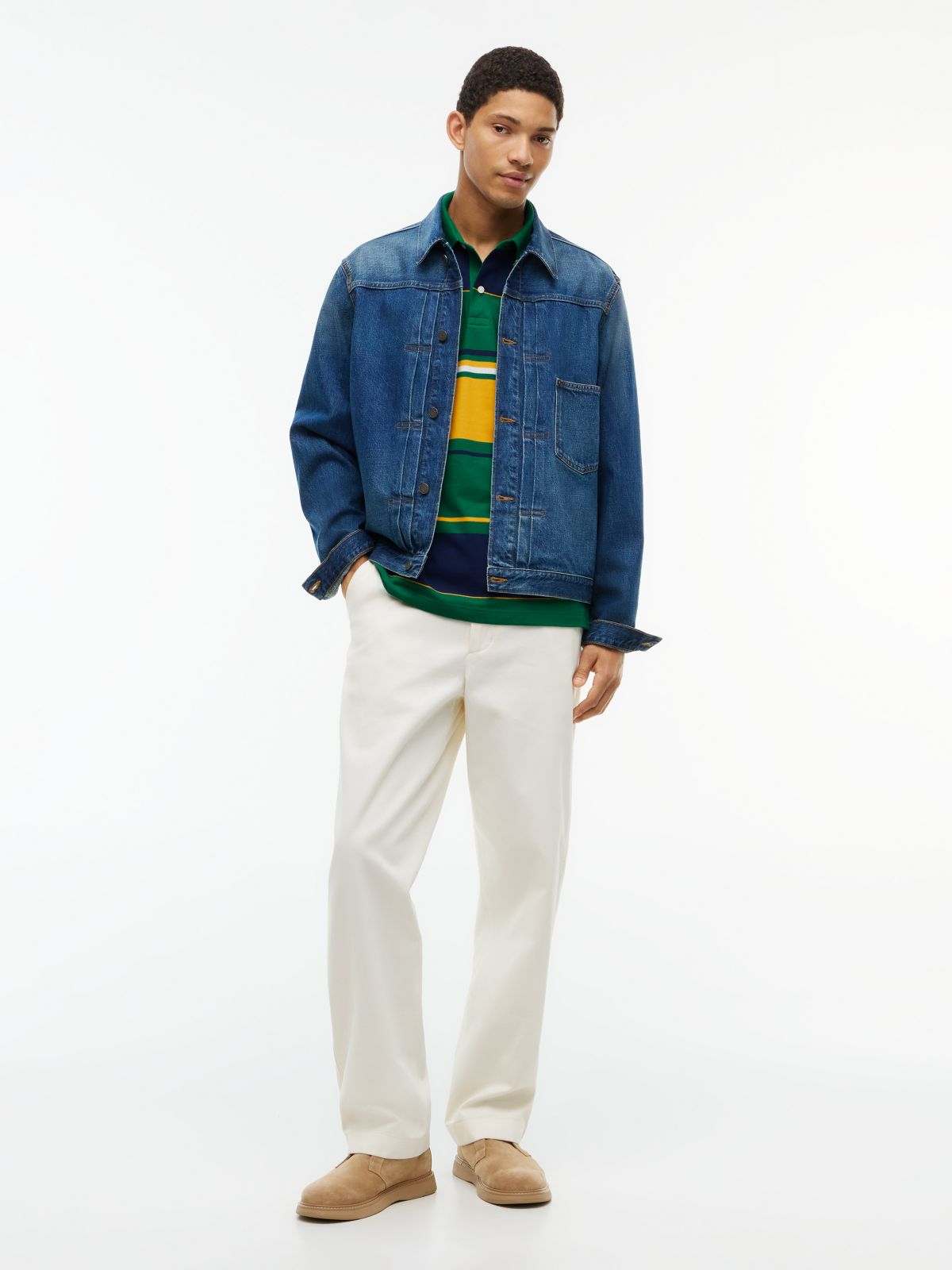 Regular Fit Striped Polo — Nouveau Green