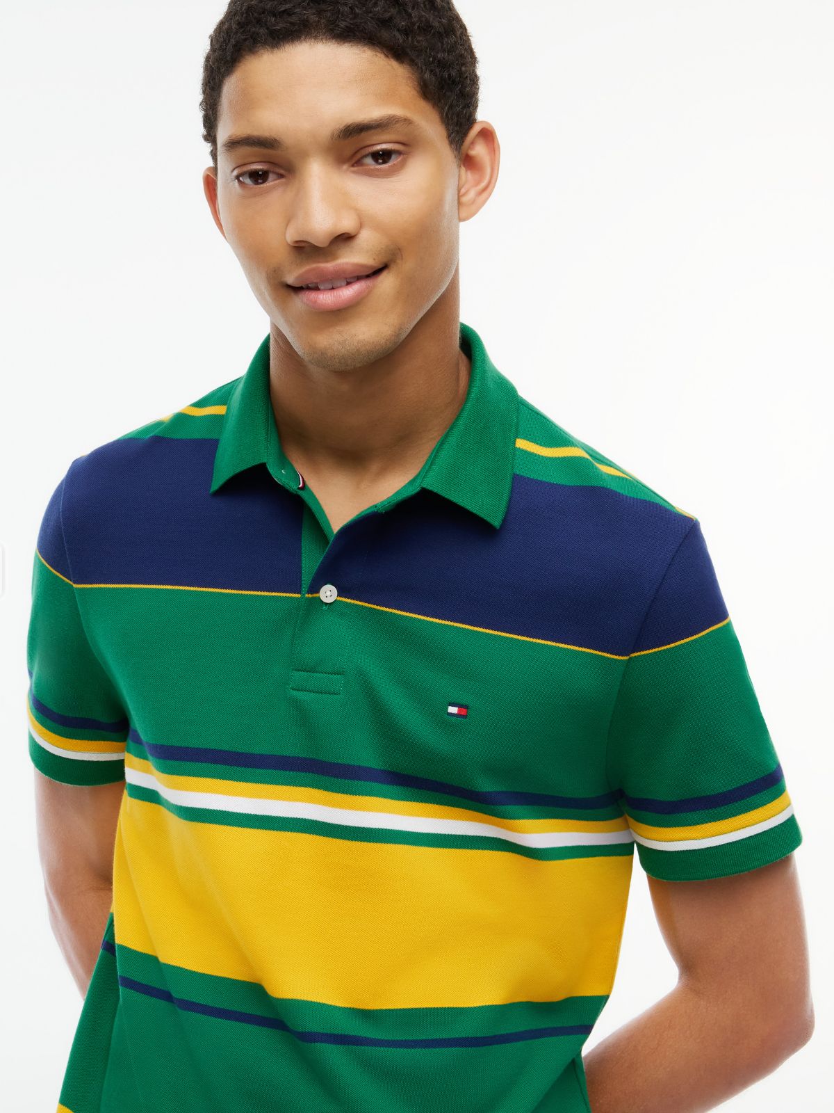 Regular Fit Striped Polo — Nouveau Green