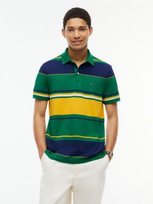 Regular Fit Striped Polo, Nouveau Green