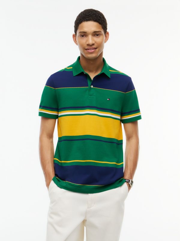 Regular Fit Striped Polo — Nouveau Green