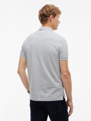 Мужское поло Tommy Hilfiger Regular Fit Colorblock Flag Polo, цвет: Серый меланжевый — фото 4