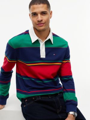 Мужское поло Tommy Hilfiger Regular Fit Bold Striped Rugby Polo, цвет: Разноцветный — фото 3