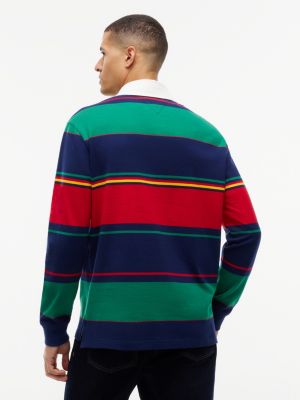 Мужское поло Tommy Hilfiger Regular Fit Bold Striped Rugby Polo, цвет: Разноцветный — фото 4