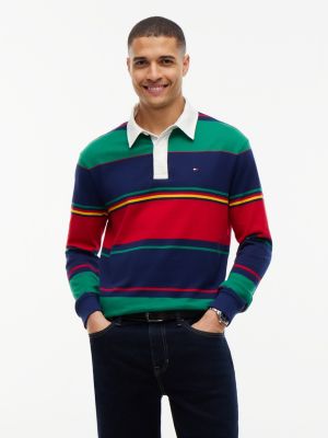 Regular Fit Bold Striped Rugby Polo, Multi