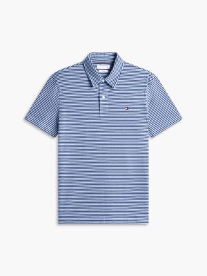 Мужское поло Tommy Hilfiger Regular Fit Striped Jersey Polo, цвет: Синий — фото 5