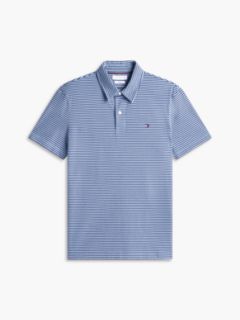 Regular Fit Striped Jersey Polo — Blue 5