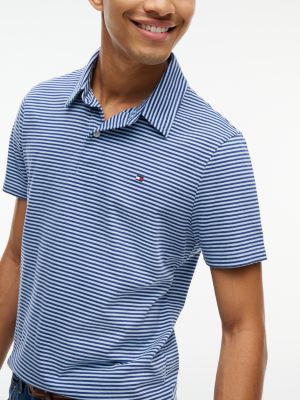 Мужское поло Tommy Hilfiger Regular Fit Striped Jersey Polo, цвет: Синий — фото 3