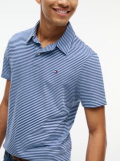Regular Fit Striped Jersey Polo — Blue 3