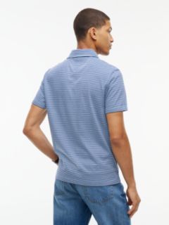 Regular Fit Striped Jersey Polo — Blue 4