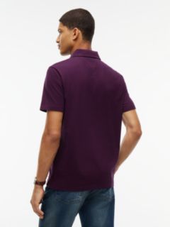 Regular Fit Striped Jersey Polo — Burgundy 4