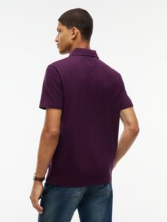 Regular Fit Striped Jersey Polo — Burgundy 5