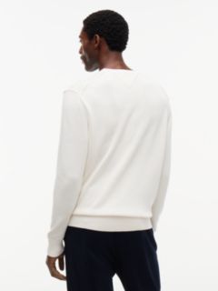 Intarsia Flag Logo Crewneck Sweater — Ivory Petal 4