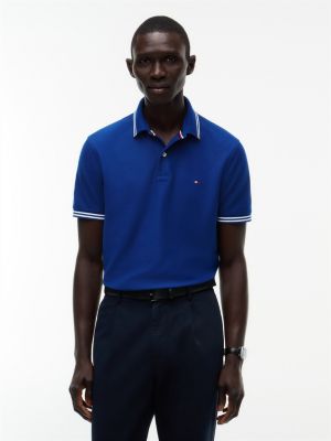 Regular Fit Tipped Wicking Polo, Anchor Blue